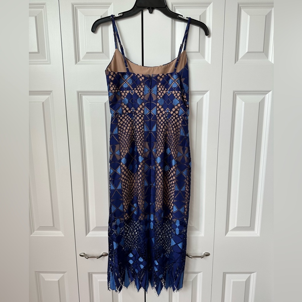 BCBG Maxazria Blue Lace Dress Size 0 - Picture 3 of 4